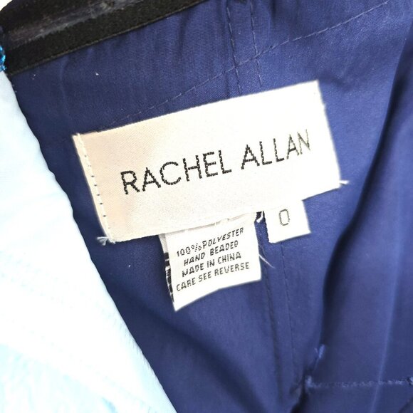 Rachel ALLAN Navy Floral Embroidered Sweetheart Short Dress 4397 - Picture 12 of 13